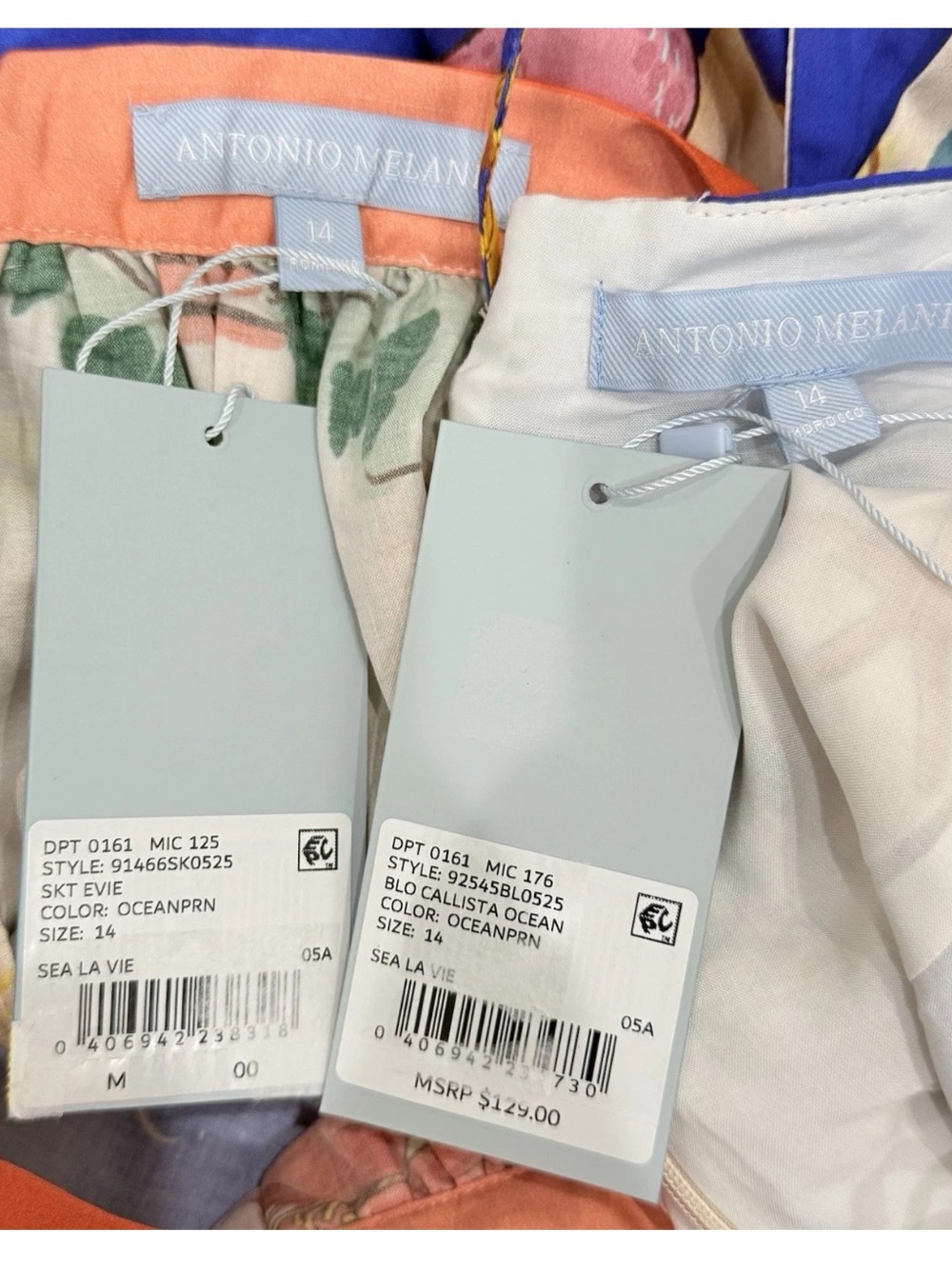Antonio Melani NWT Evie Callista Ocean Blue Print Sleeveless Maxi Skirt Set $298 - Picture 15 of 15